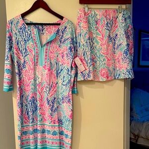 Floral Print Dress and Skirt Set